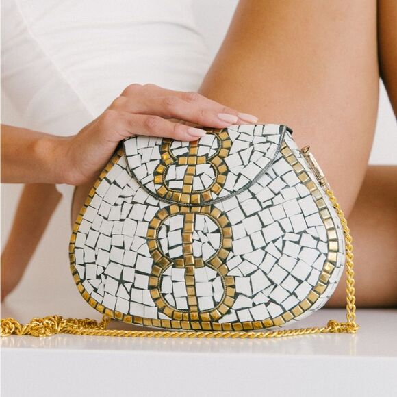RAMLA | Porte-Moi mosaics bag NEW absolutely stunning handmade bag retail $145 - Picture 7 of 7